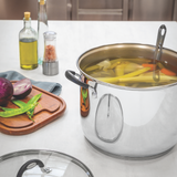 Tramontina Solar Silicone 30cm 15.4L Stainless Steel Stock Pot – Tri-Ply Bottom, Induction Ready, Dishwasher Safe