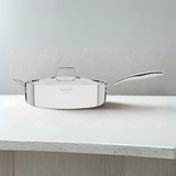Tramontina Grano 30 cm 5.6 L stainless steel frying pan with tri-ply body, lid and long handle