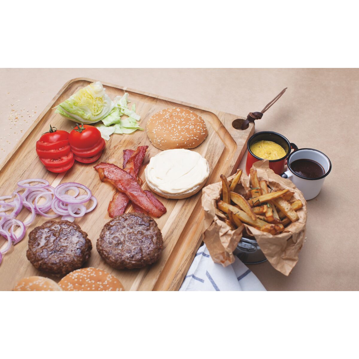 Tramontina Barbecue 60x36cm Rectangular Teak Wood Cutting Board