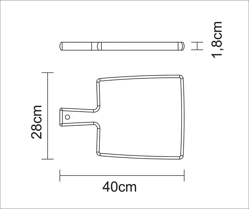 FSC Tramontina kitchen board with handle 40x28 cm