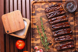 FSC Tramontina Rectangular Cube End Grain Barbecue Board in Teak Wood with Mineral Oil Finish, 45x35 cm.
