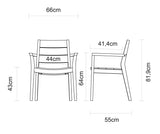 Tramontina Muiracatiara Wood Stackable Lounge Chair with Eco Clear Finish and Armrests