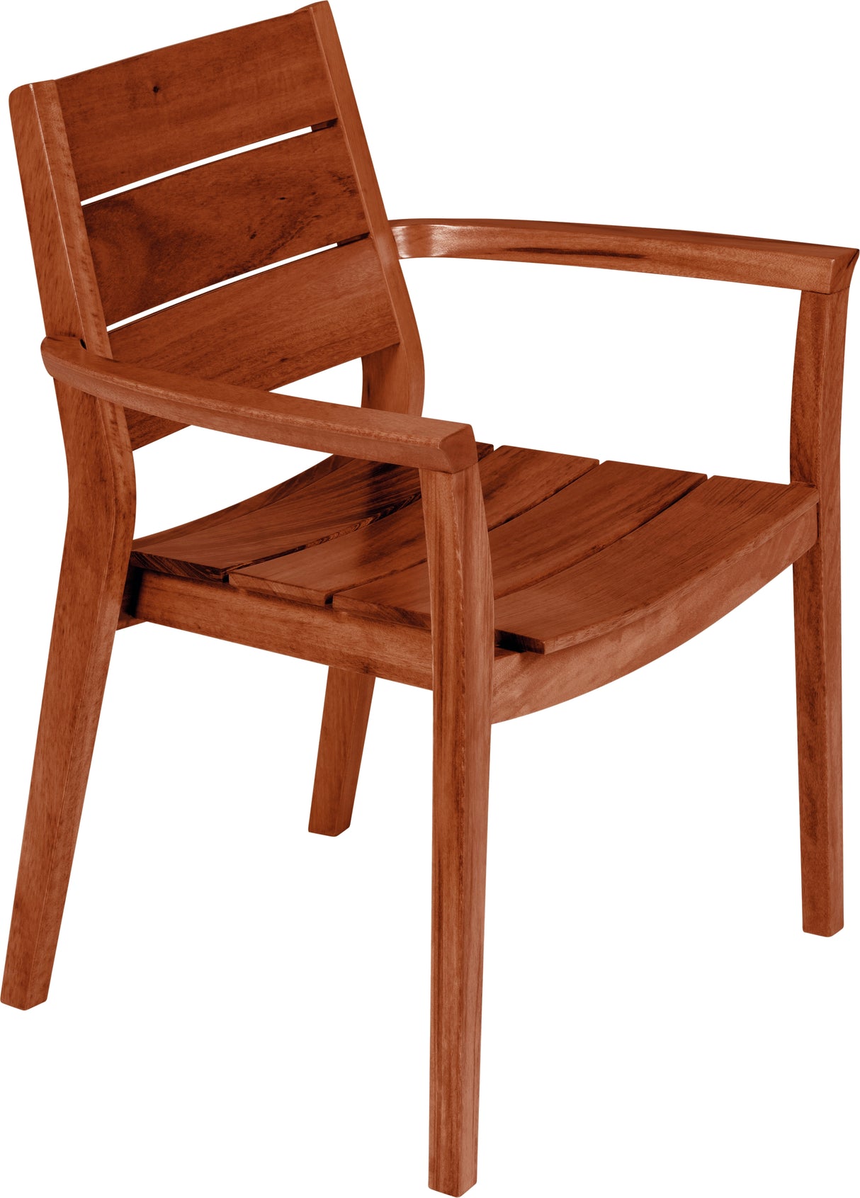 Tramontina Muiracatiara Wood Stackable Lounge Chair with Eco Clear Finish and Armrests