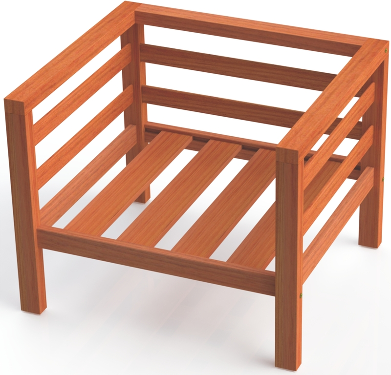Tramontina Rio 1 Seat Sofa in Wood Without Cushion