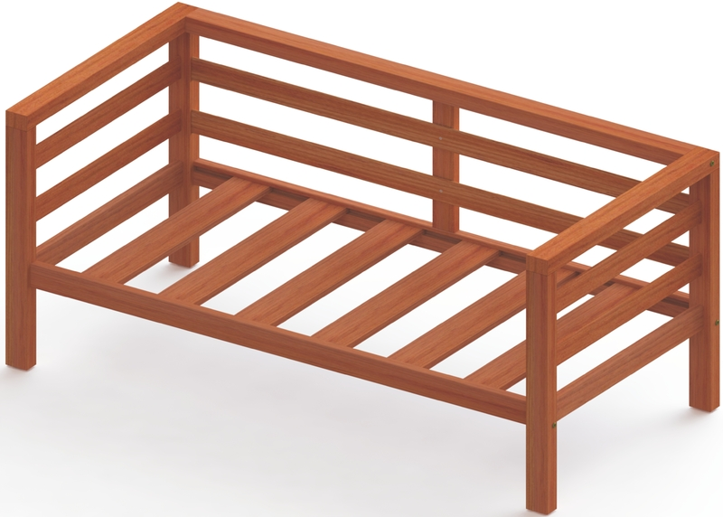 Tramontina Rio 2 Seats Sofa in Wood Without Cushion