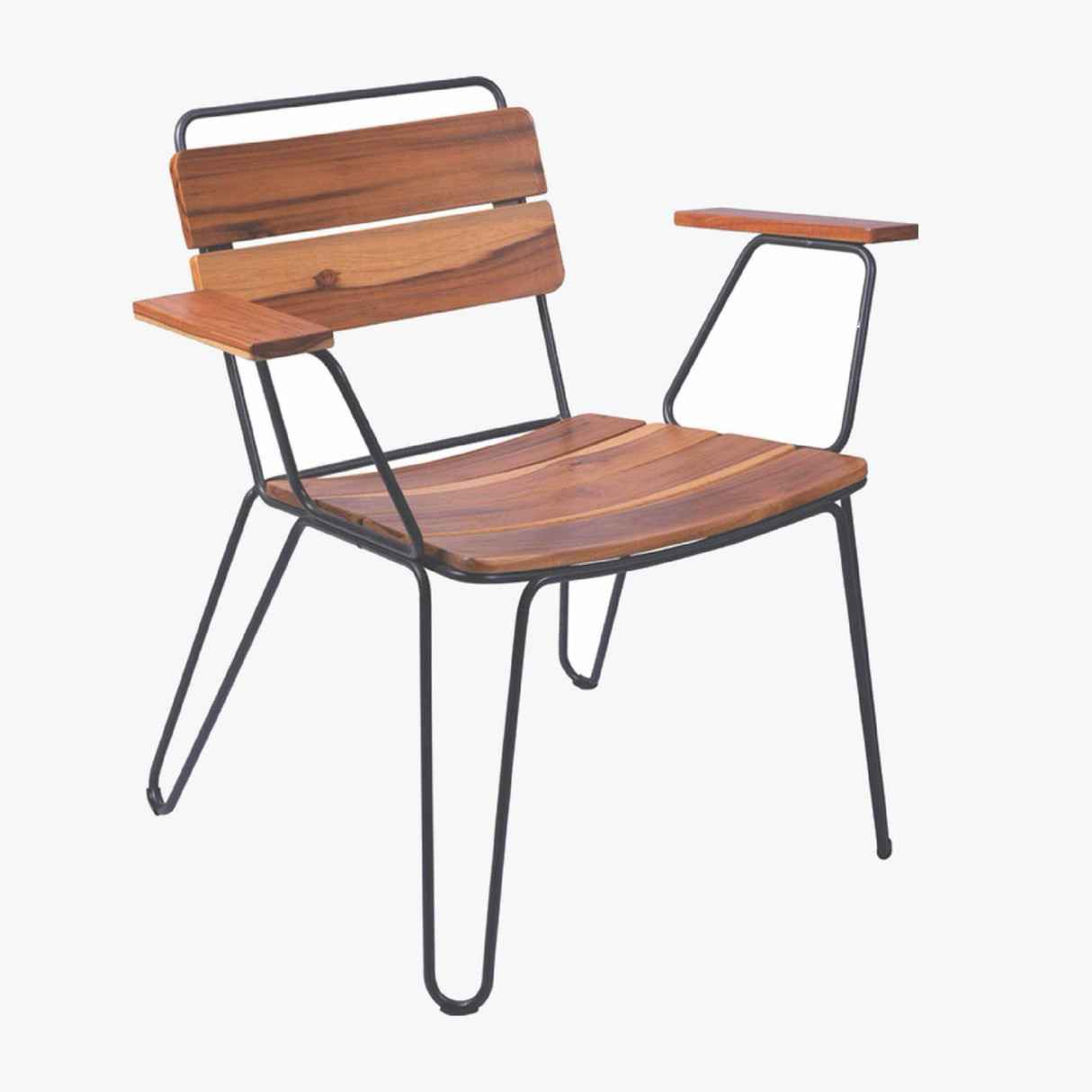 Tarsila armchair in Teak and Steel