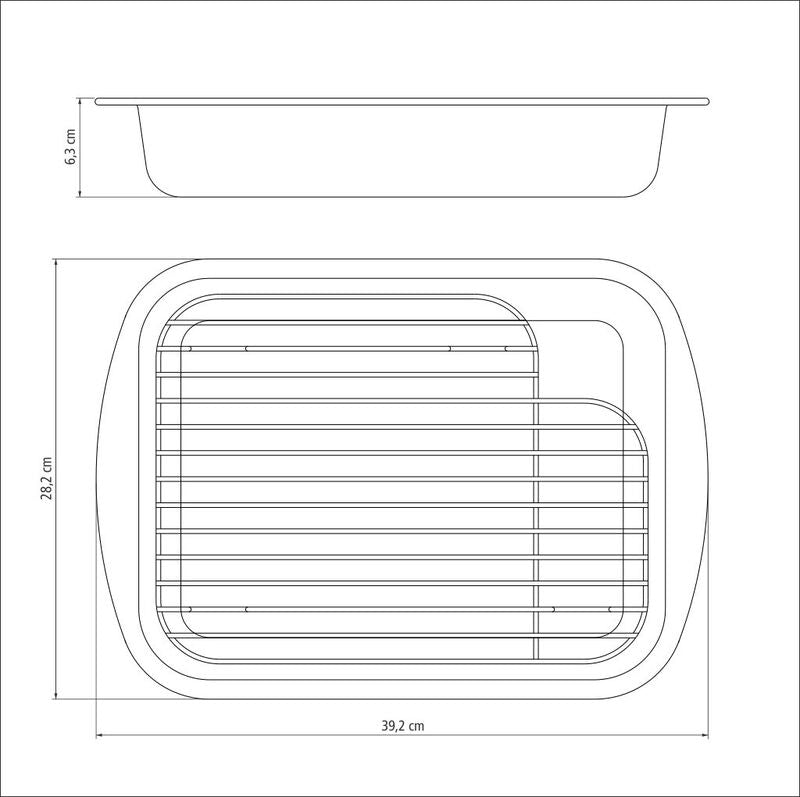 Tramontina Brasil Aluminum Deep Roasting Pan with Grill and Starflon Max Nonstick Interior and Exterior Coating Graphite, 34 cm, 4,9 L