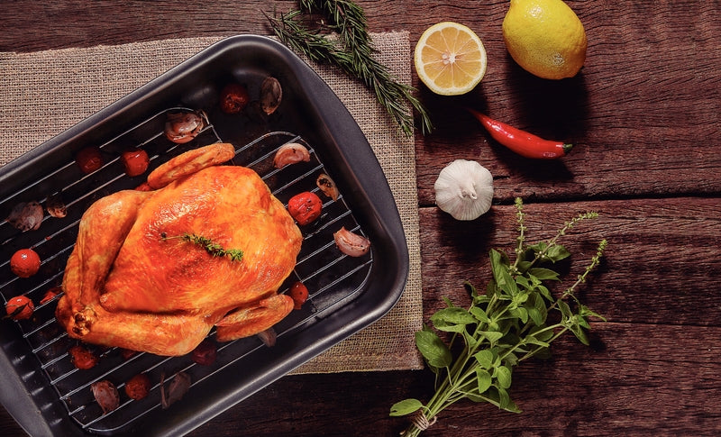Tramontina Brasil Aluminum Deep Roasting Pan with Grill and Starflon Max Nonstick Interior and Exterior Coating Graphite, 34 cm, 4,9 L