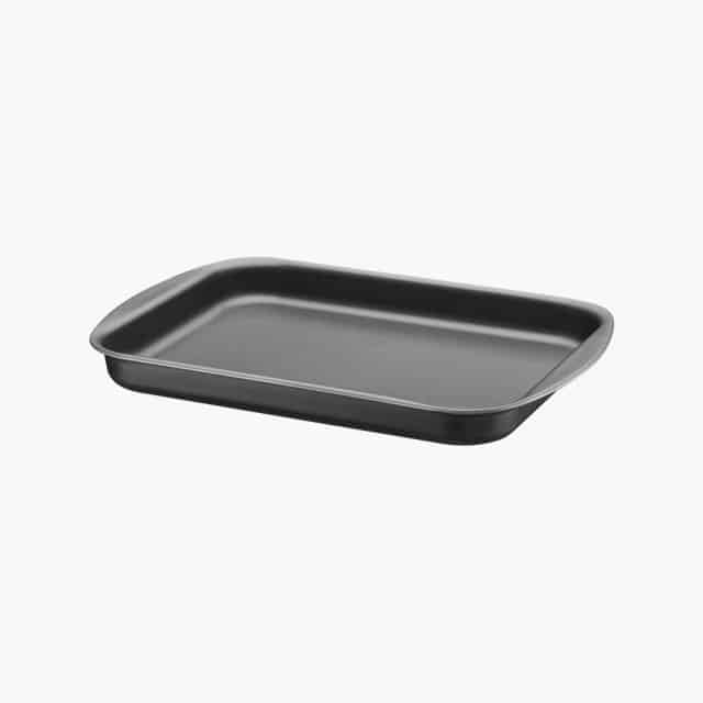 Tramontina Brasil 22cm 1.4L Graphite Aluminum Flat Roasting Pan with Interior and Exterior Starflon Max PFOA Free Nonstick Coating