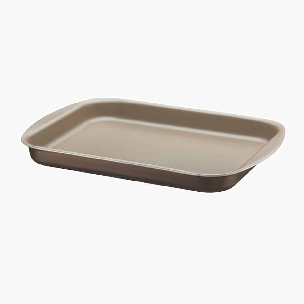 22 cm Flat Roasting Pan with Non Stick Coating Made of Aluminium