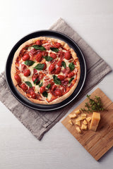 Tramontina Brasil Aluminum Pizza Pan with Interior and Exterior Starflon Max Nonstick Coating Graphite, 35 cm, 2,5 L