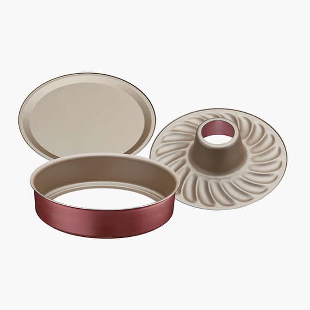 Tramontina Brasil 26cm Red Aluminum Cake Pan with Removable Bottom and Starflon Max PFOA Free Nonstick Coating