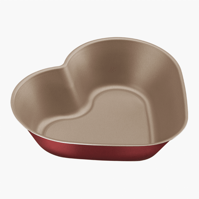 Tramontina Brasil 24cm 1.1L Red Heart Shaped Aluminum Cake Mold with Starflon Max PFOA Free Nonstick Coating