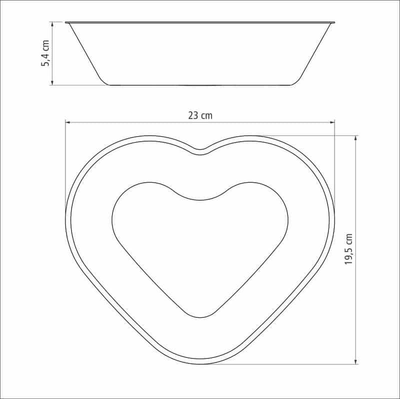 Tramontina Brasil 24cm 1.1L Red Heart Shaped Aluminum Cake Mold with Starflon Max PFOA Free Nonstick Coating