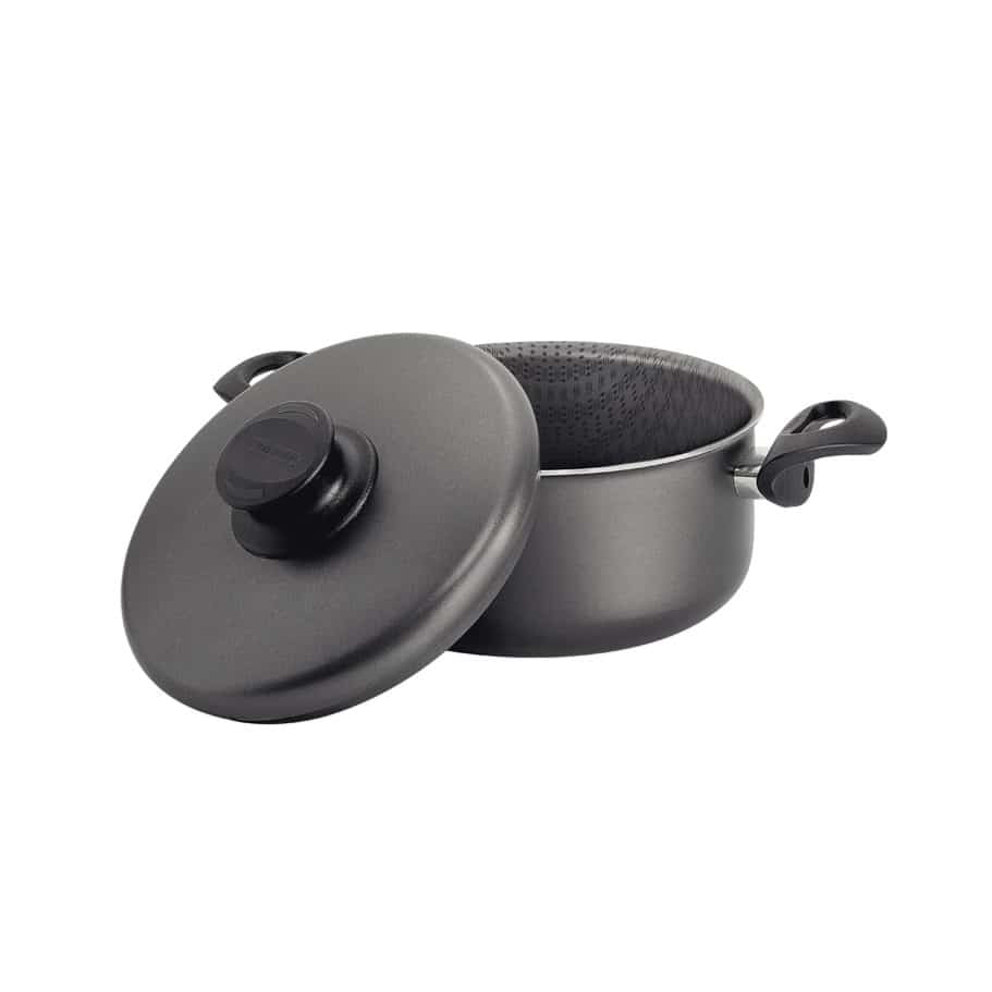 Tramontina Paris 20cm Graphite Aluminum Casserole with Interior and Exterior Starflon Max PFOA Free Nonstick Coating