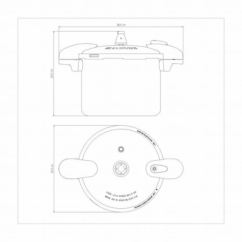 Tramontina Valencia 24cm 8L Polished Aluminum Pressure Cooker