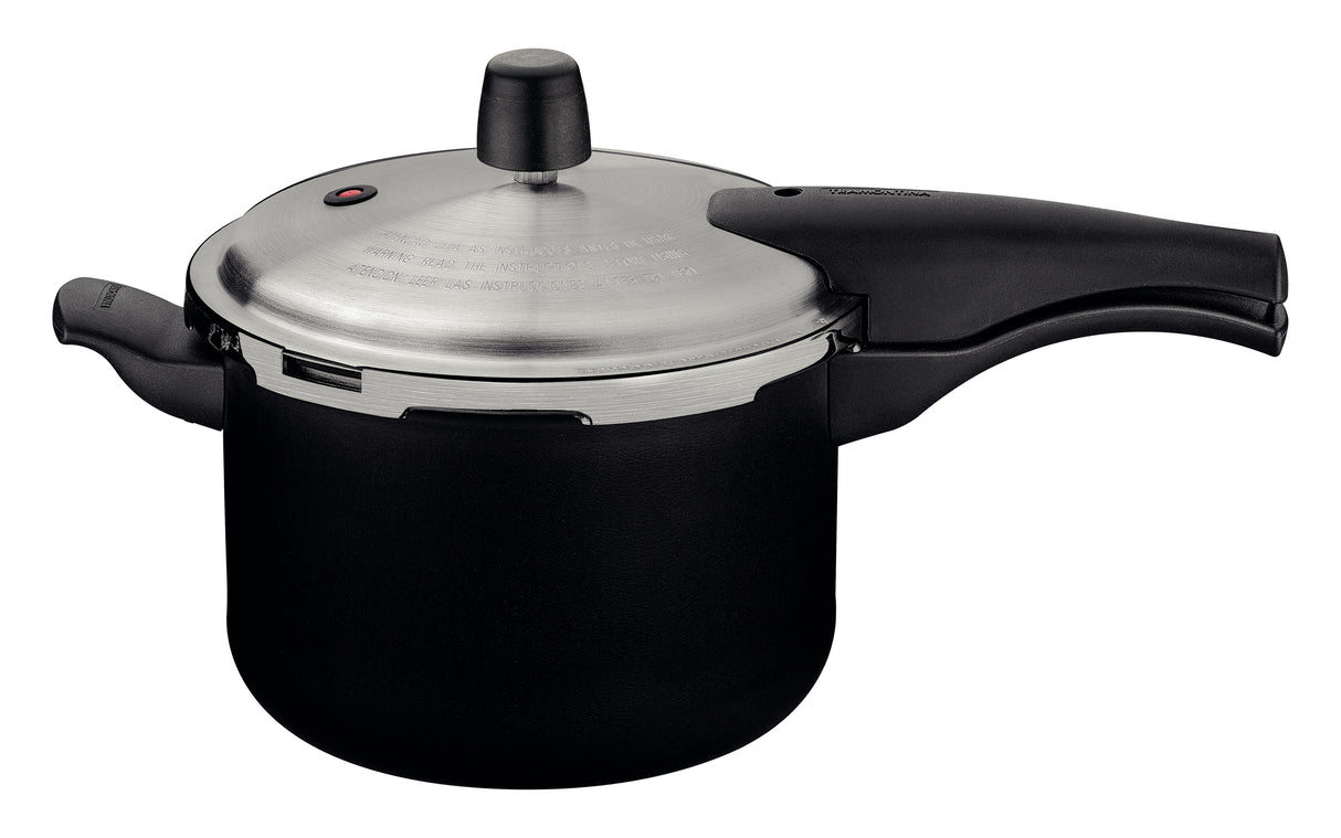 Tramontina Vancouver Effect Black Aluminum Pressure Cooker with Interior and Exterior Starflon Max Nonstick Coating, 20 cm, 4.5 L 20591420