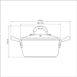 20 cm Casserole  With Glass Lid Silicone Handle and Knob Non Stick