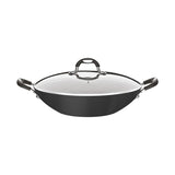 Tramontina Mônaco Induction Aluminum Wok with Black Interior and Exterior Starflon Premium Nonstick Coating and Glass Lid, 32 cm, 4.5 L