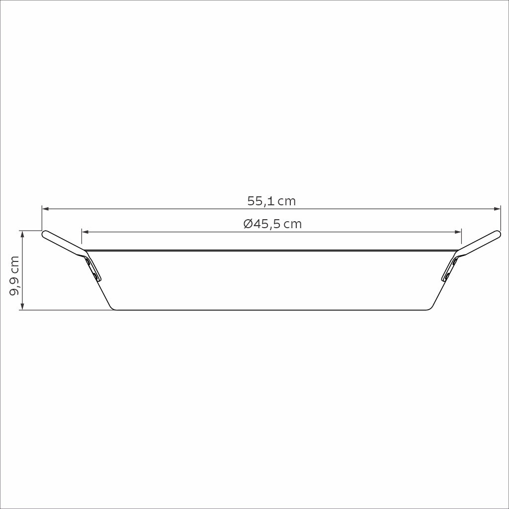 Tramontina Professional Aluminum Paella Pan with Interior Starflon Premium Nonstick Coating and Brushed Exterior Finish, 45 cm, 9.2 L