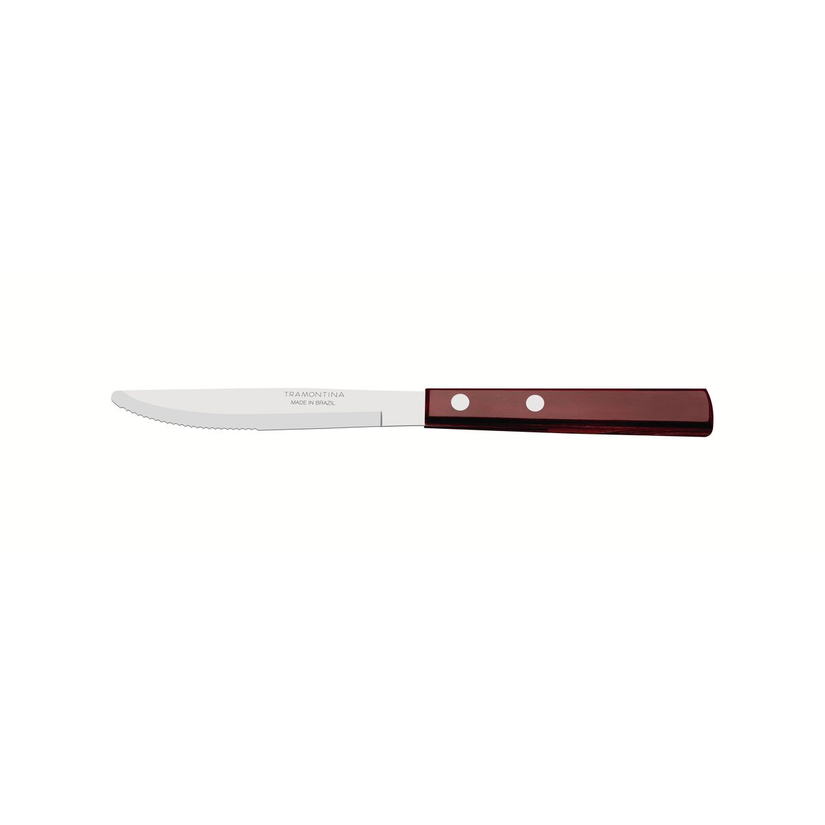 Tramontina Dessert Knife with Stainless-Steel Blade and Treated Red Polywood Wood Handle 3"