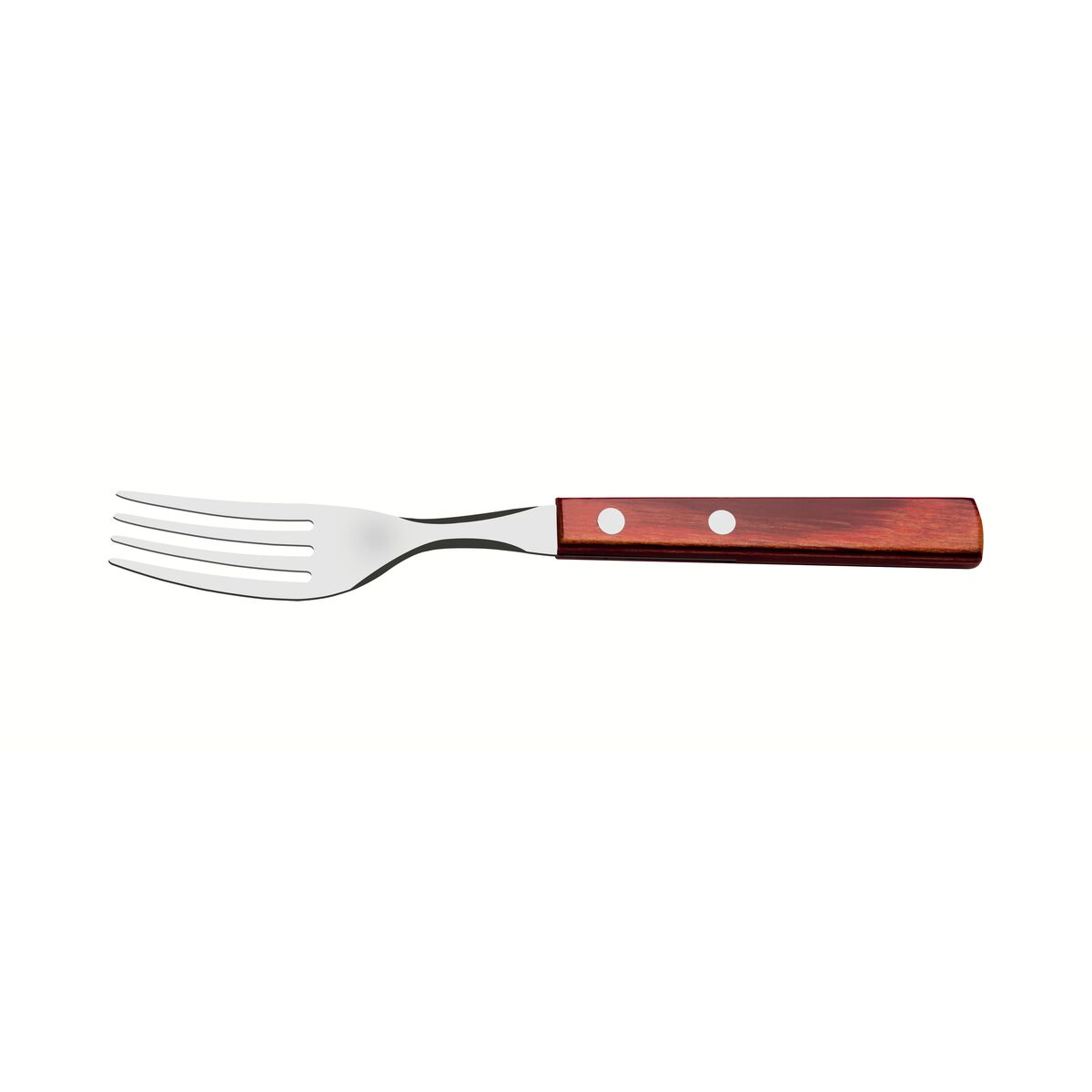 Tramontina Dessert Fork with Stainless-Steel Tines and Red Polywood Treated Wood Handle