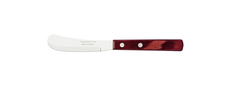 Tramontina Butter Knife with Stainless-Steel Blade and Red Polywood Treated-Wood Handle 3"