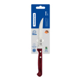 Tramontina Polywood 5" Steak and Fruit Knife with Stainless-Steel Blade and Red Treated Wood Handle