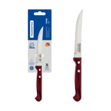 Tramontina Polywood 5" Steak and Fruit Knife with Stainless-Steel Blade and Red Treated Wood Handle