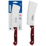 Tramontina Polywood 6" Cleaver with Stainless-Steel Blade and Red Treated Wood Handle