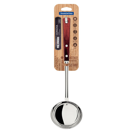 Tramontina Ladle with Stainless Steel Blade and Red Polywood Treated Wood Handle