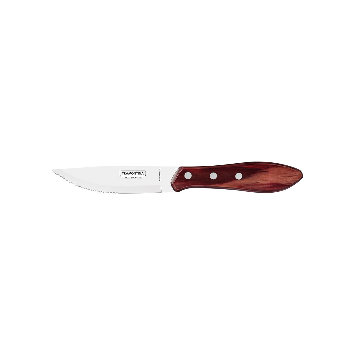 Tramontina Jumbo Steak Knife with Stainless-Steel Blade and Red Polywood Handle 5"