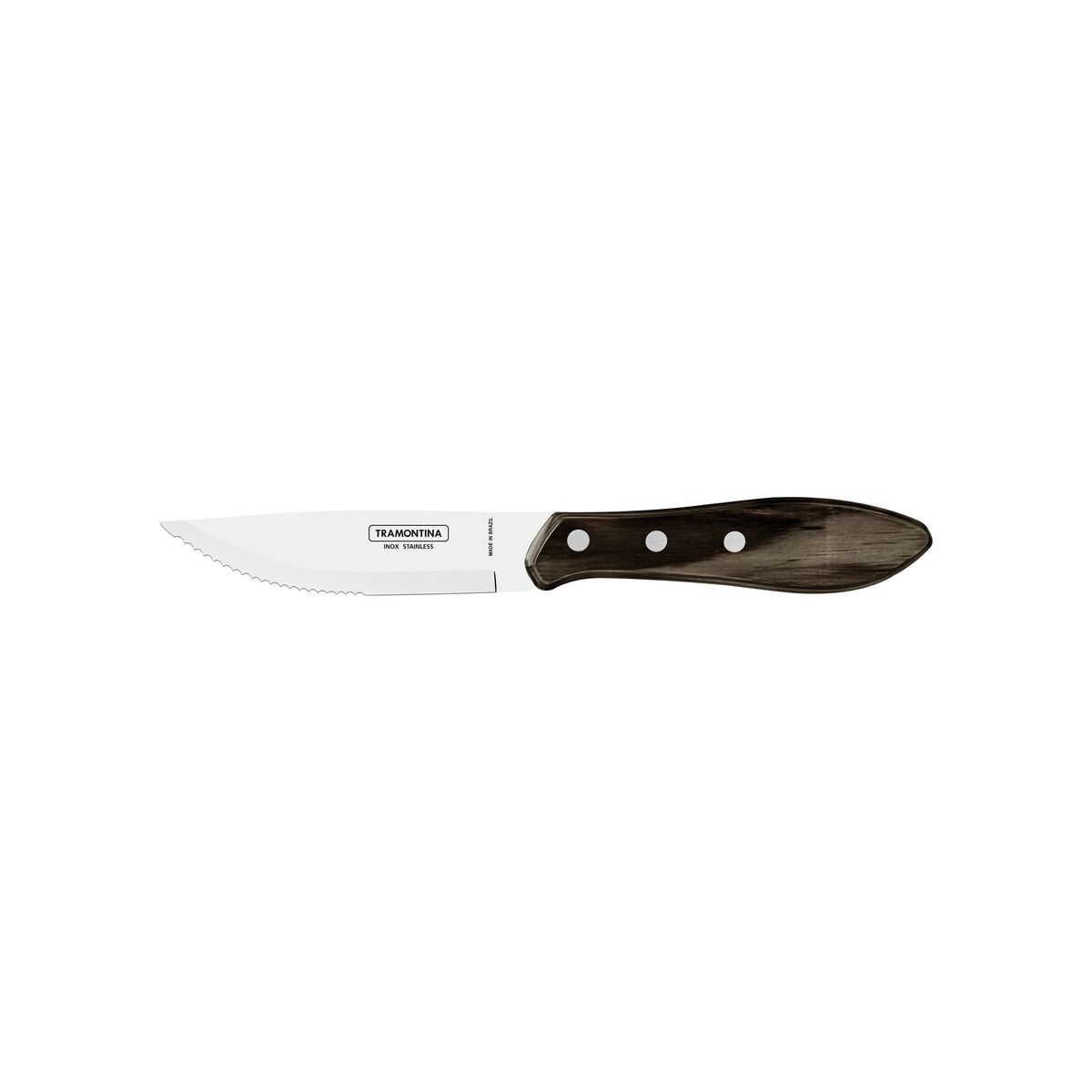 Tramontina Jumbo Steak Knife with Stainless-Steel Blade and Treated Brown Polywood Handle 5"