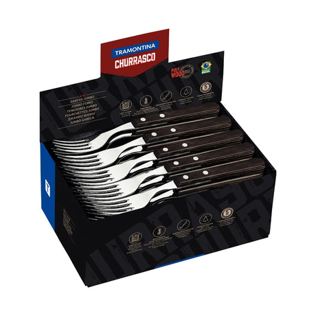 Tramontina Jumbo Fork with Stainless Steel Tines and Treated Brown Polywood Handle