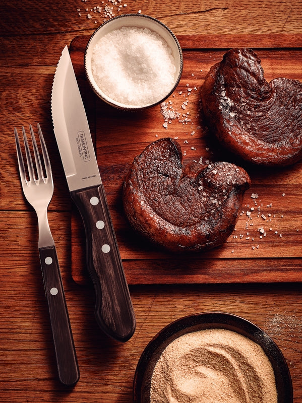 Tramontina Jumbo Fork with Stainless Steel Tines and Treated Brown Polywood Handle