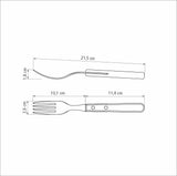 Tramontina 4-Piece Jumbo Steak Fork Set Stainless-Steel with Treated Brown Polywood Handles