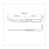 Tramontina Dynamic 6-Piece Set of Steak Knives with Stainless-Steel Blades and Natural Wood Handles