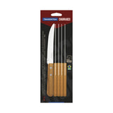 Tramontina Dynamic 6-Piece Set of Steak Knives with Stainless-Steel Blades and Natural Wood Handles