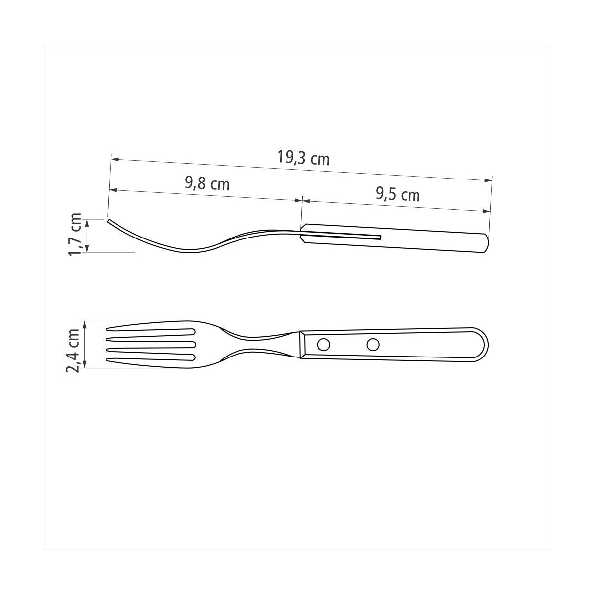 Tramontina Dynamic 6-Piece Set of Table Forks with Stainless-Steel Tines and Natural Wood Handles