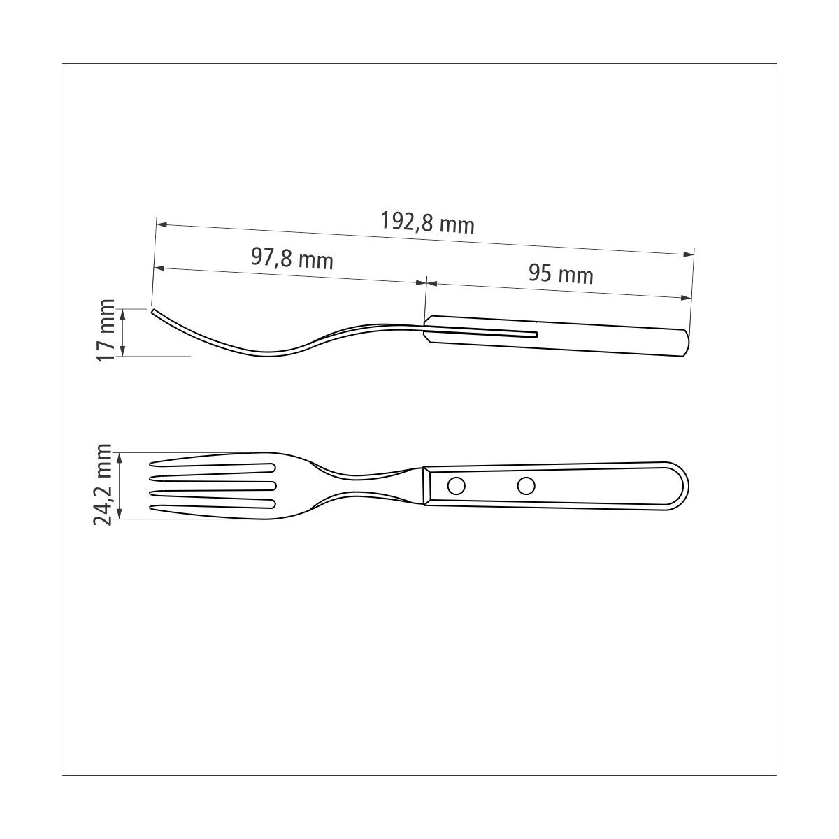 Tramontina Dynamic 6-Piece Set of Table Forks with Stainless-Steel Tines and Natural Wood Handles