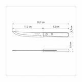 Tramontina Dynamic 2-Pieces Steak Knife Set with Plain Edge Stainless Steel Blade and Natural Wood Handle