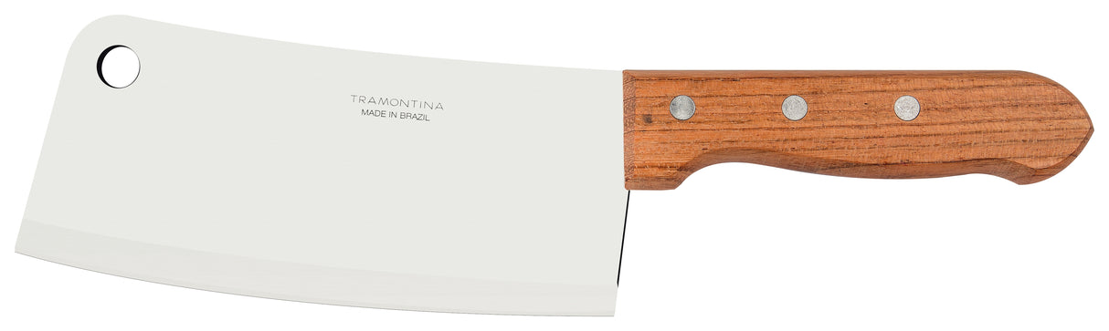 Tramontina Dynamic 7" Cleaver with Stainless-Steel Blade and Natural Wood Handle