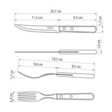 Tramontina Churrasco 12-Piece Flatware Set with Stainless-Steel Blades and Natural Wood Handles