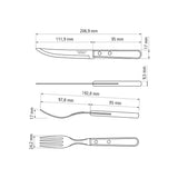 Tramontina Churrasco 12-Piece Flatware Set with Stainless-Steel Blades and Natural Wood Handles