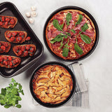 Tramontina Brasil 35cm 2.5L Graphite Aluminum Pizza Pan with Interior and Exterior Starflon Max PFOA Free Nonstick Coating