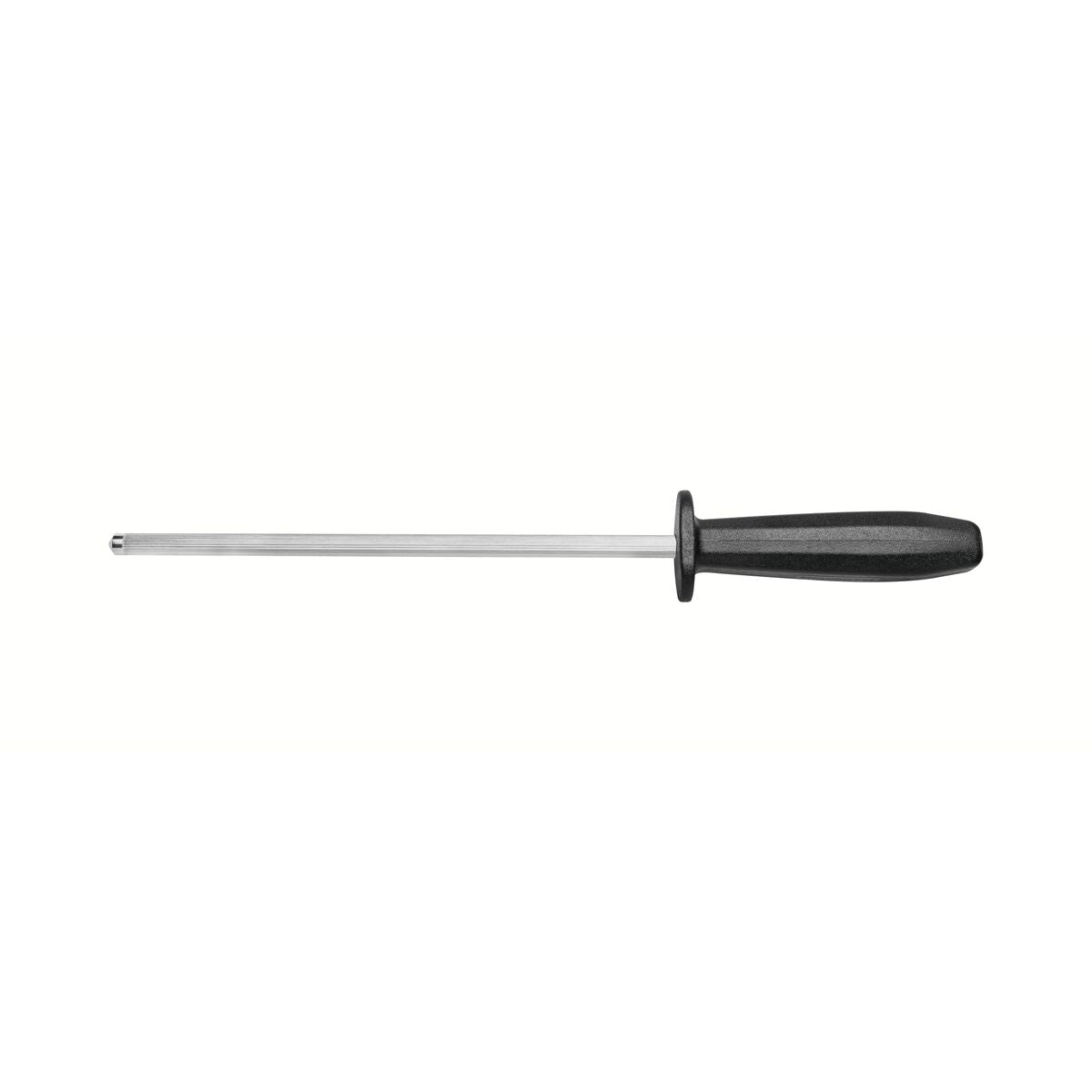 Tramontina Plenus 8 Inches Grooved Sharpener with Carbon Steel Rod and Black Polypropylene Handle