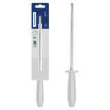 Tramontina Premium 8" Hard Chrome-plated Carbon Steel Honing rod with White Polypropylene Handle