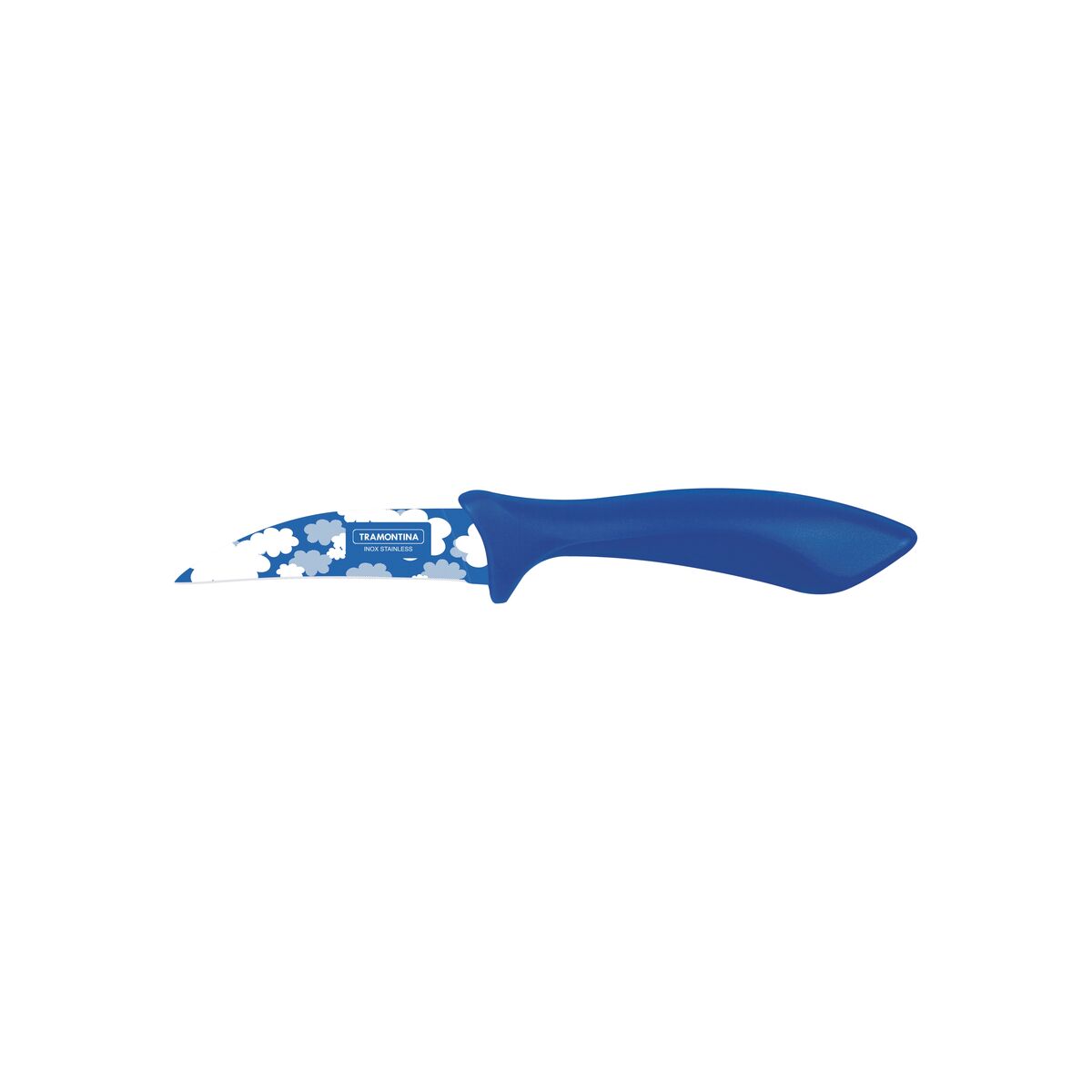 Tramontina Colorcut 3 Inches Paring knife with Stainless Steel Decorated Blade and Blue Polypropylene Handle