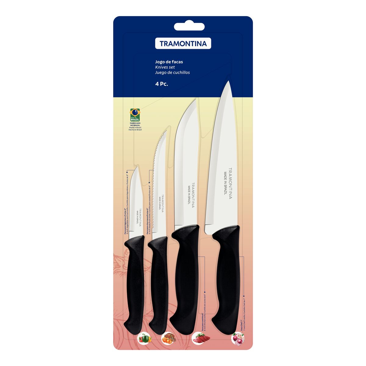 Tramontina 4 Pieces Knives Set