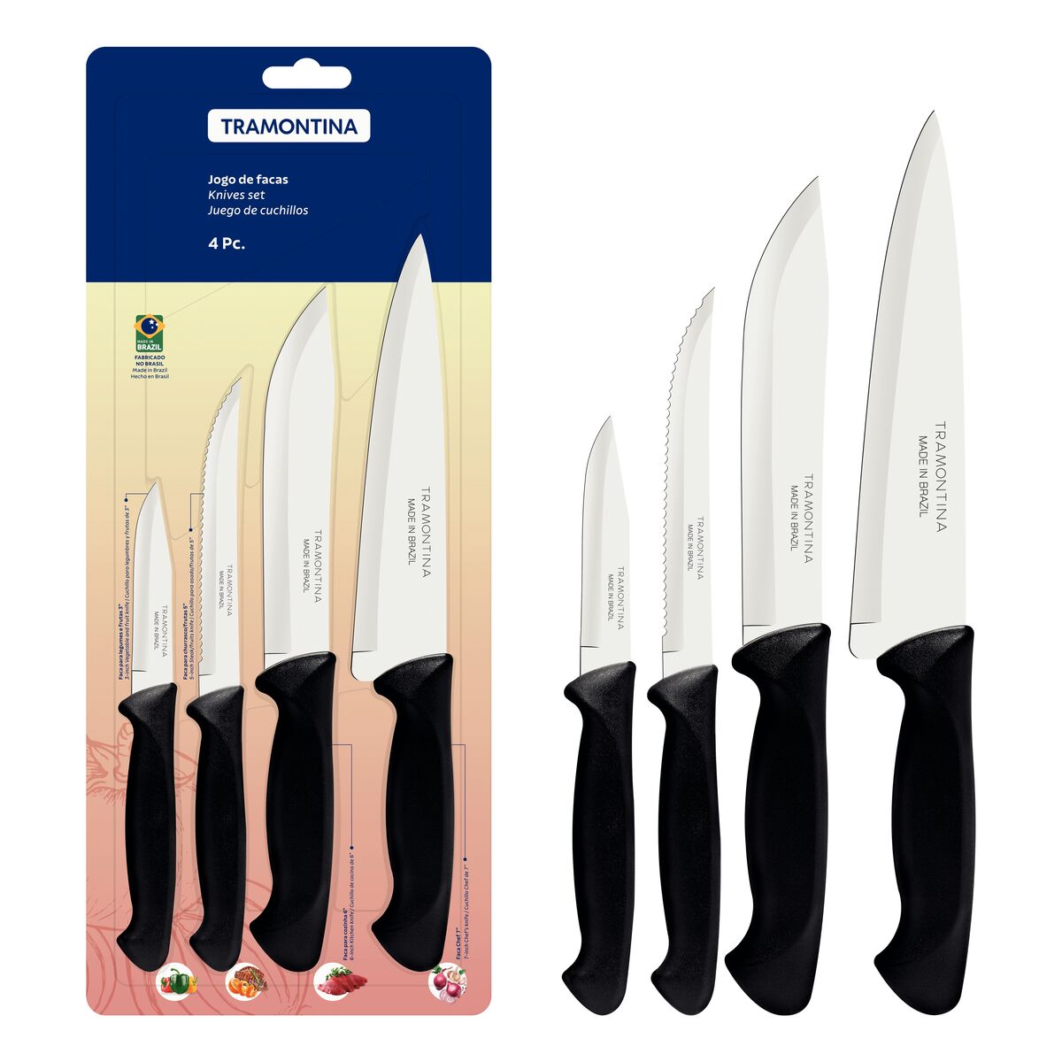 Tramontina 4 Pieces Knives Set